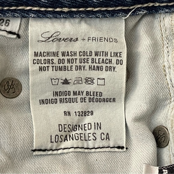 Lovers and Friends Logan Distressed Cropped Raw Edge Denim in Lost Hills preppy - Picture 12 of 16